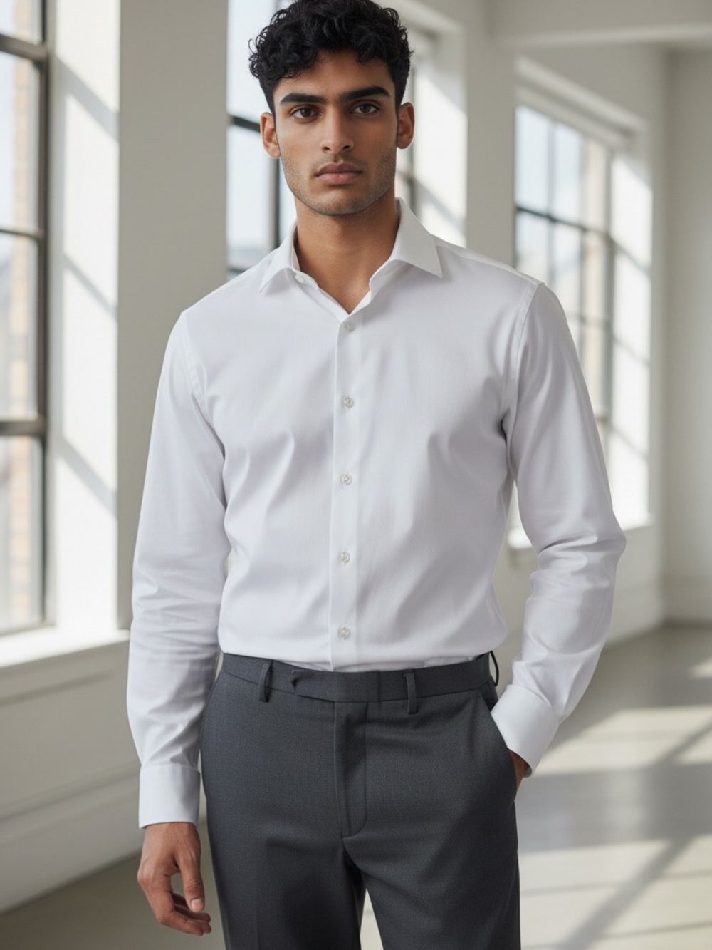 Lorenzo Jomo white shirt, Size S 
32-33
16 1/2